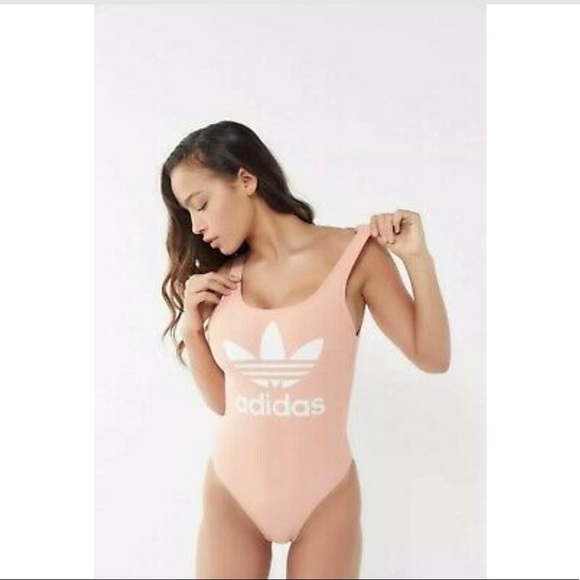 Adidas Swimsuit Trefoil Swim Pink Logo 1 Piece! - Picture 3 of 7